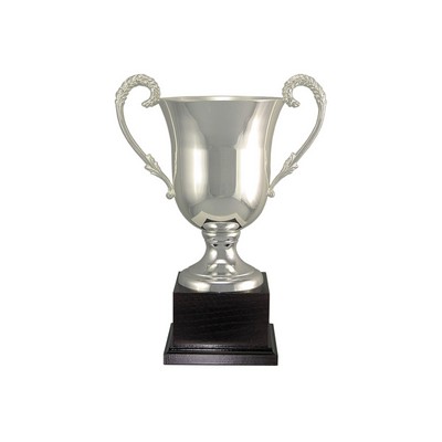 Silver Plated Italian Cup w/Solid Wood Base (13")