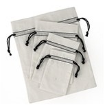 Bleached Cotton Pouch w/Black Cord (8"x10")