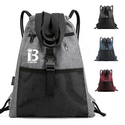 Waterproof Oxford Mesh Drawstring Backpack