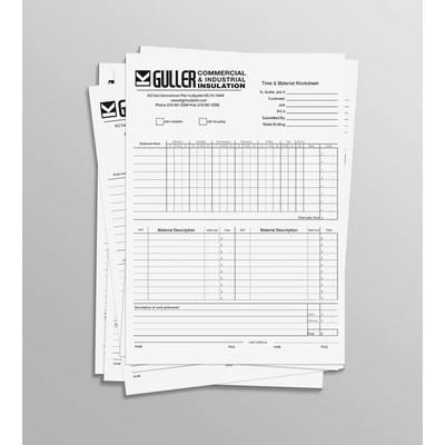 8.5" x 14" - 3 Parts NCR Carbonless Forms 1/0 Black
