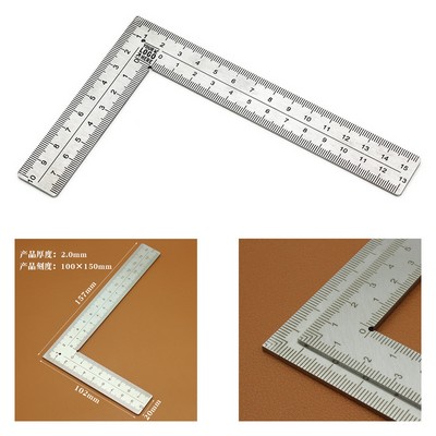 4 x 6" Stainless Steel L Shaped Ruler