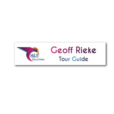 White Name Plate -Uv Print On Plastic - 2X8