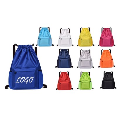 16" x 13" Oxford Cloth Basketball Drawstring Backpack