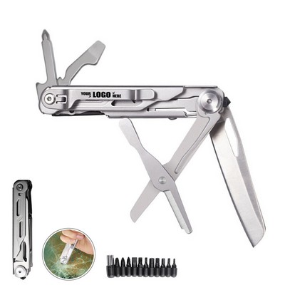 Versatile Multi Knife with Emergency Hammer Screwdriver Bits