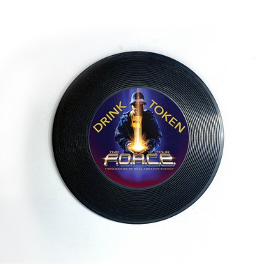 2" Vinyl Record Drink Token - 2-Sided Custom