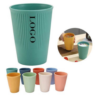 Vertical Stripe Wheat Straw Water Cup