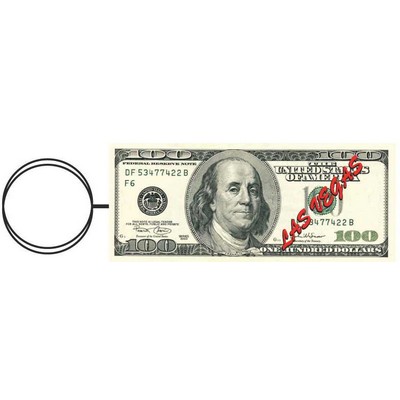Las Vegas $100 Bill Key Chain w/Clear Mirrored Back (2 Square Inch)