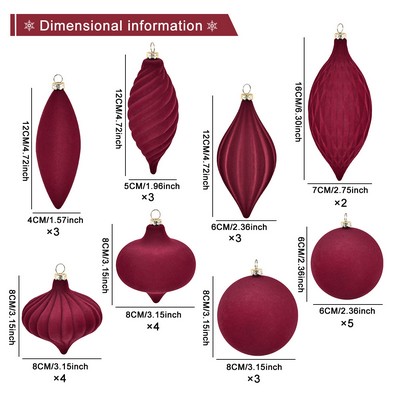 27PC Velvet Christmas Balls Set