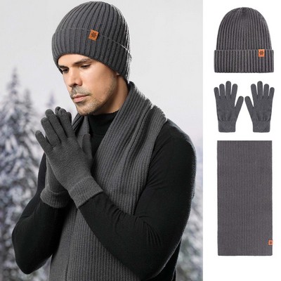 Winter Hat Scarf Gloves Set