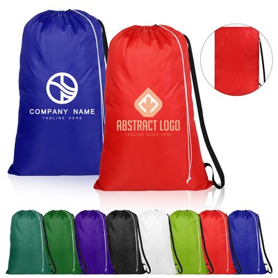 Laundry Drawstring Bag with Shoulder Strap