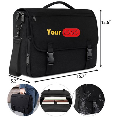 15.6" Waterproof Nylon Laptop Messenger Crossbody Bag
