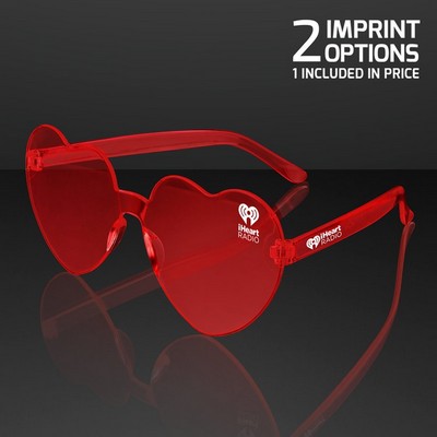 Red Heart Shades Cute Glasses, NON-Light Up - BLANK
