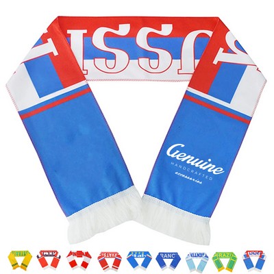 Double-layered Knitted Acrylic Scarf with Tassel
