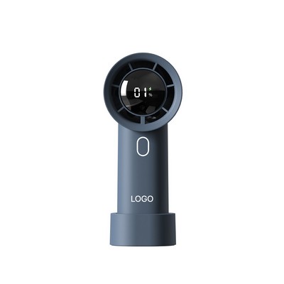 Portable Smart Digital Handheld Fan Mini High-Speed Turbo Cooling Fan USB Rechargeable