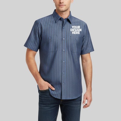 Red Kap® Short Sleeve Striped Industrial Work Shirt - LR