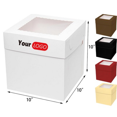 Tall Scalloped Window White Cake Box