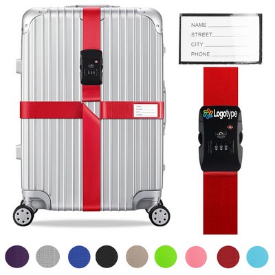 Secure TSA Lock Cross Luggage Strap with Name ID Card