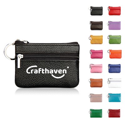 Small Leather Coin Purse Change Pouch