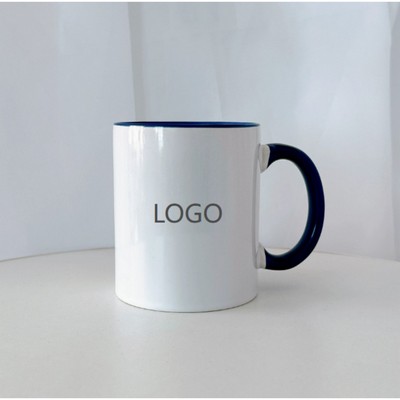 11Oz Classic Glossy Microwave Dishwasher Safe Ceramic Coffee Mug W/ Comfort Grip Handle