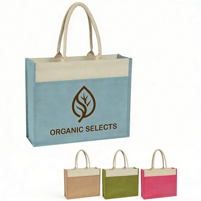 Eco-Friendly Jute Tote With Front Pocket