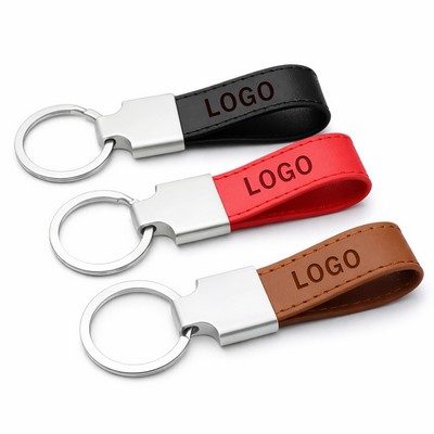 PU Leather Keychain Smooth Touch Engraving Ready
