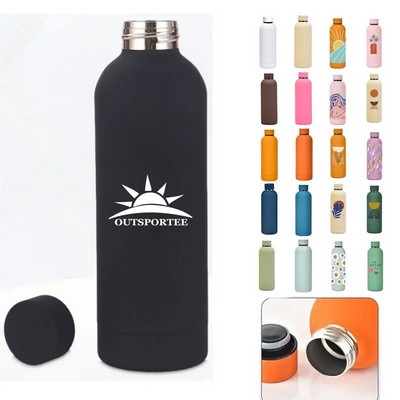 12/17/25/34oz Vacuum Insulated Sports Water Bottle With Lid