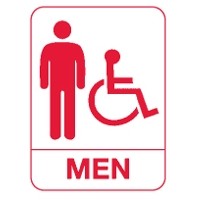 ADA Signage - Men's Wheelchair Restroom (Pictogram w/Copy)