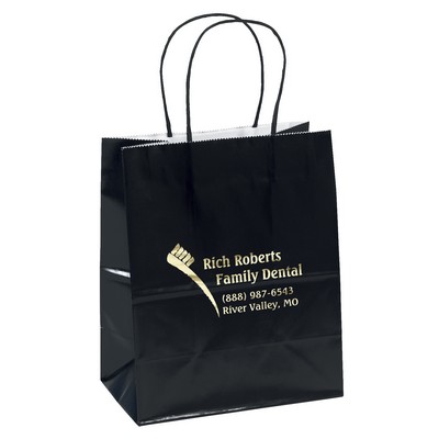 Amanda™ - Gloss Shopper - Foil Print (7 3/4" x 4 3/4" x 9 3/4")