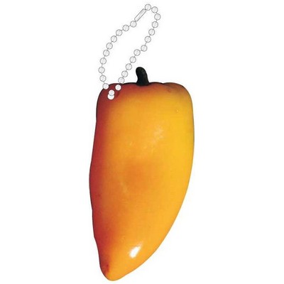 Yellow Chili Pepper Promotional Key Chain w/ Black Back (6 Square Inch)