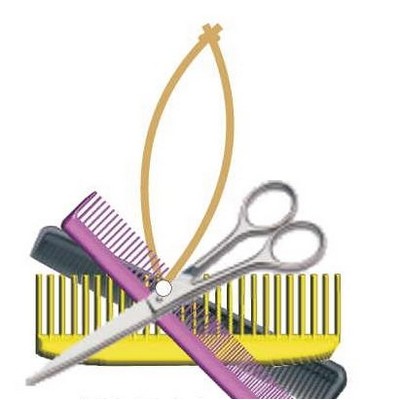 Beautician Combo Promotional Ornament w/ Black Back (8 Square Inch)