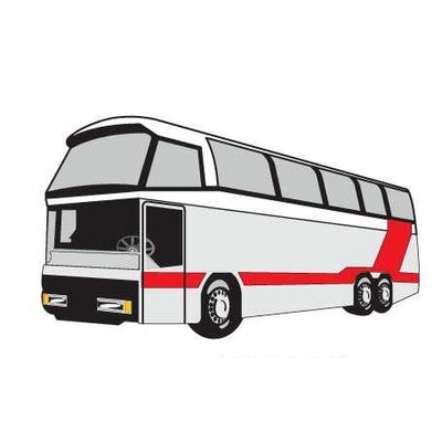Commercial Bus Promotional Magnet w/ Strip Magnet (4 Square Inch)