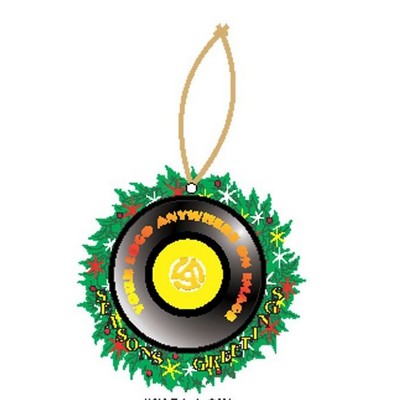 Rpm Record Promotional Wreath Ornament w/ Black Back (12 Square Inch)