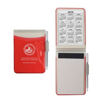 Hard Cover Memo Book w/ Pad & Matching Pen (30 Page Insert)