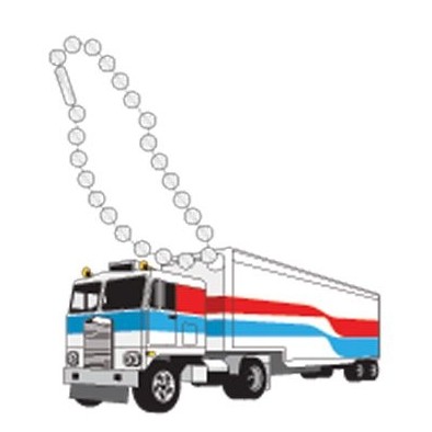 Semi Truck Promotional Line Key Chain w/ Black Back (10 Square Inch)
