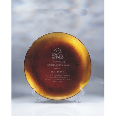 12" Round Gold Leaf Award Plate