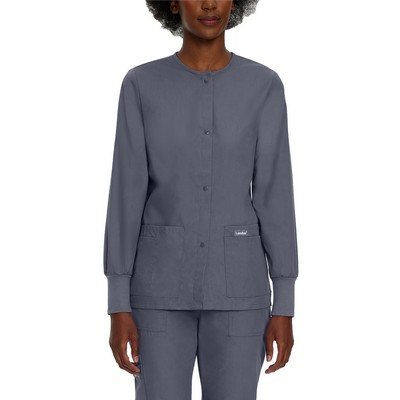 Landau - Essentials - Women's Four-Pocket Crew Neck Warm-Up Jacket