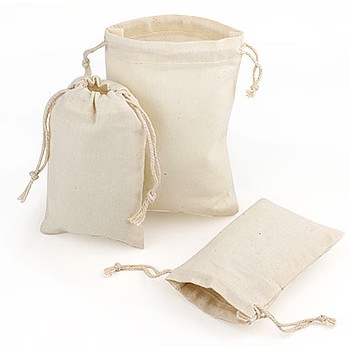 Natural Cotton Pull Drawstring Pouch (5"x7")
