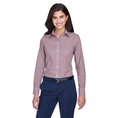 Devon and Jones® Women's Crown Collection® Gingham Check Long Sleeve Woven Dress Shirt