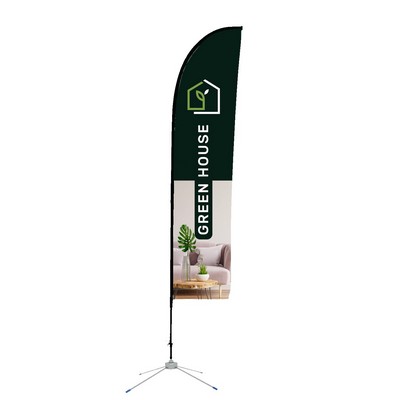 12' Blade Shape Feather Flag - 2 Side Imprint