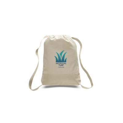 Two Tone Heavy Canvas Sport Backpacks - Natural