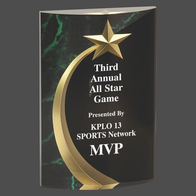 Green Marble Rounded Shooting Star Acrylic Award (6¾")