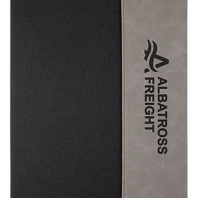7" x 9" Leatherette and Canvas Portfolio with Notepad, Laserable
