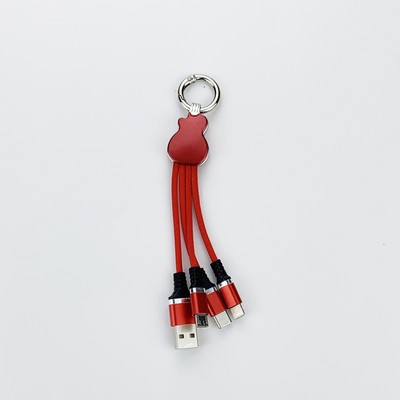 Keychain 3-In-1 Multi Device Charging Cable Set With LED Light