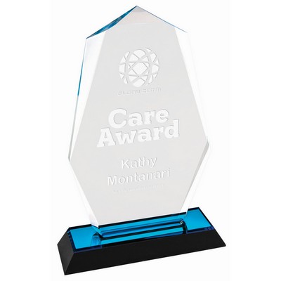 8" Blue Octagon Point Impress Acrylic Award
