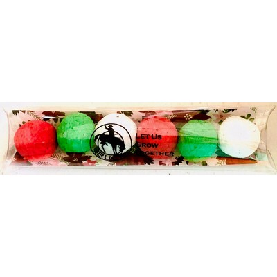 Wildflower Seed Bombs with Poinsettia Background