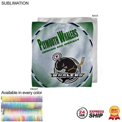24 Hr Express Ship - Microfiber Dri-Lite Terry Fan, Cheering, Skate Towel, Sublimated (12"x12")
