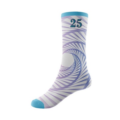 Sublimation Poly-Spandex Crew Socks w/ Cushion Toe