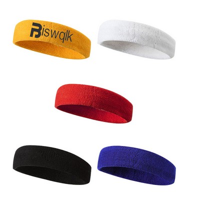 Breathable Cotton Spandex Sports Sweatband for Fitness