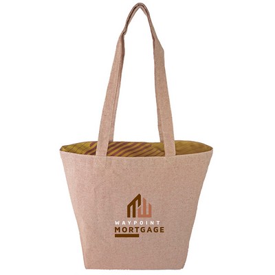 Reversible Colored Tweed Cotton Tote Bag
