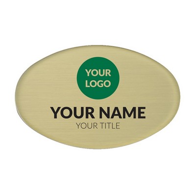 The Mighty Badge 50 Unit Kit, Gold Oval, Magnet Fastener, For Laser Printer